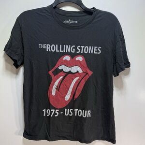 The Rolling Stones 1975 US Tour Distressed Faded Shirt Women's Large Flaw